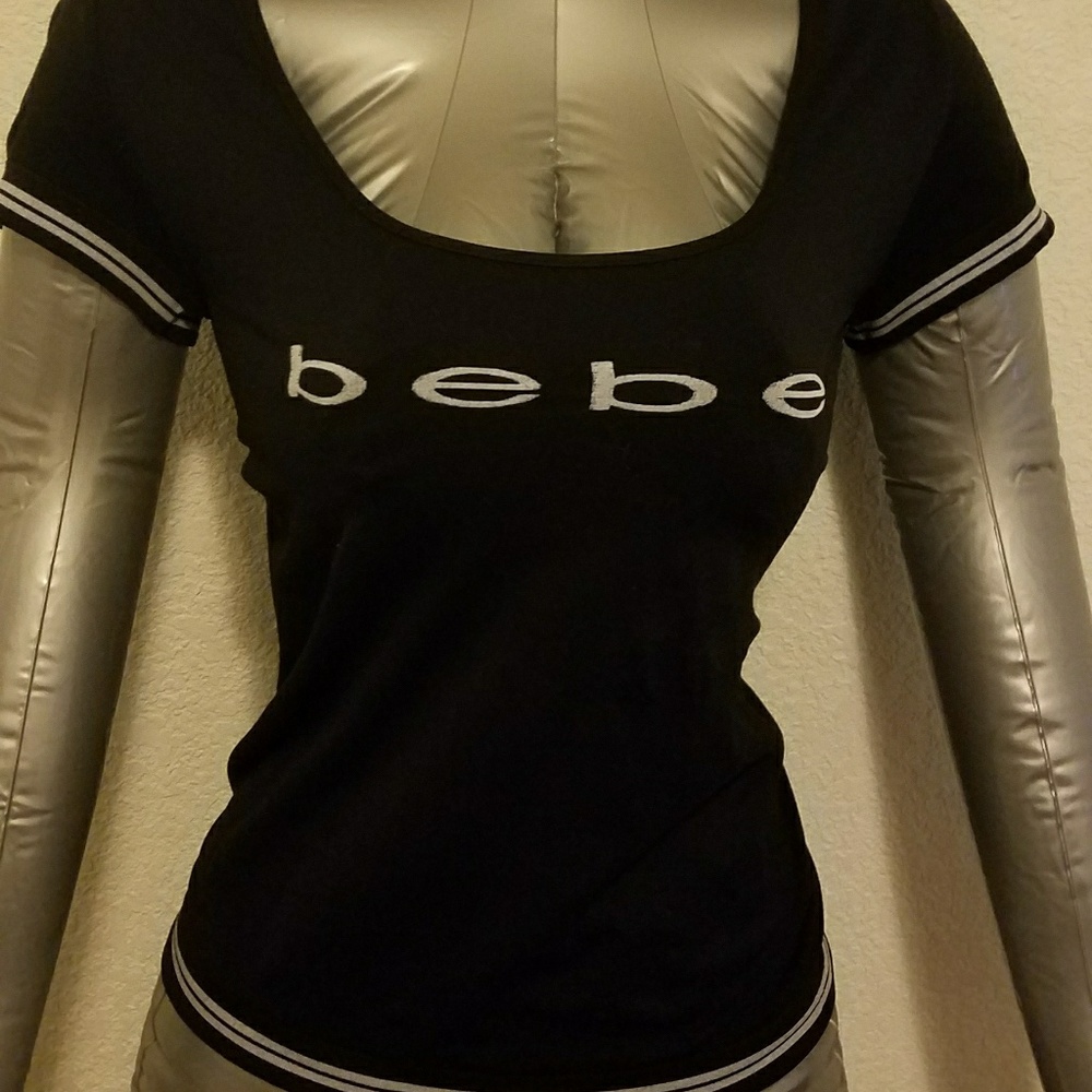Black and white bebe shirt